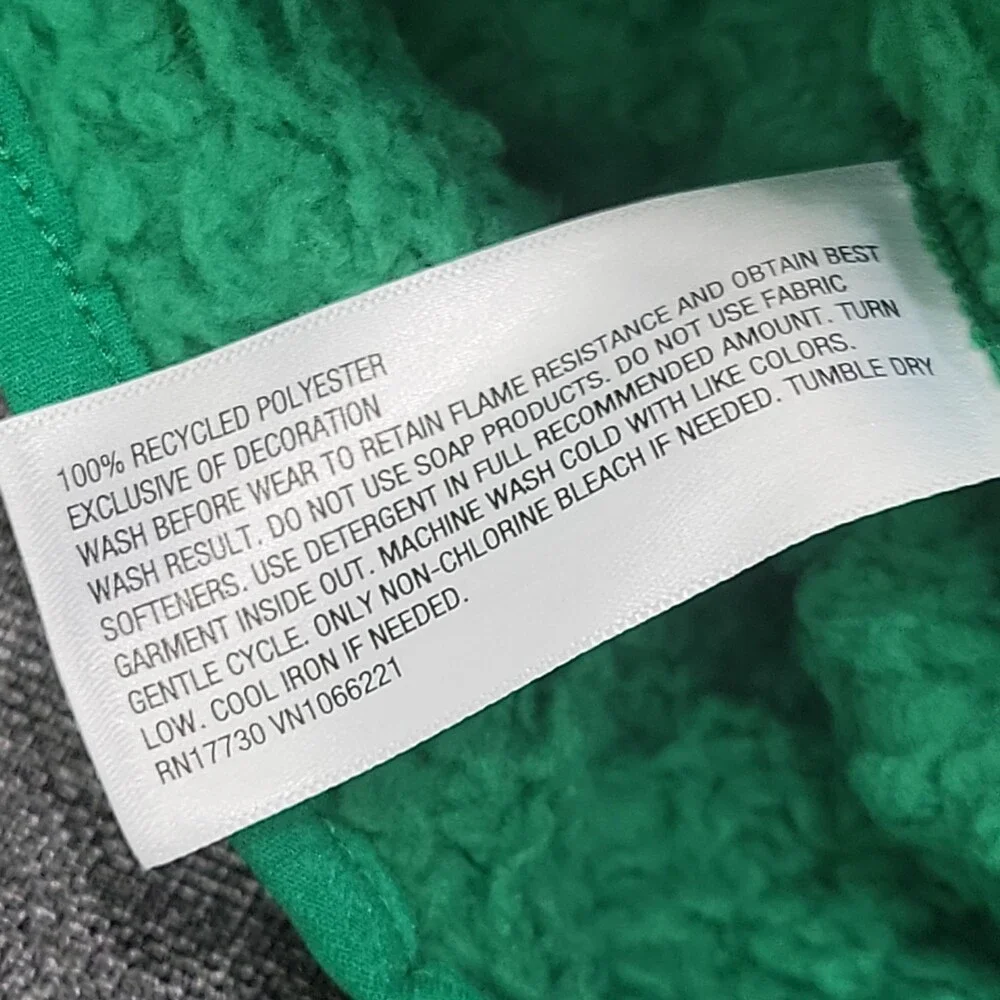Wondershop Kids Faux Shearling Half Zip Up Pajama Pullover Green Size X-Large 14